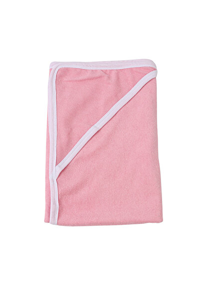 MiniKids Ροζ αφράτη βρεφική πετσέτα με κουκούλα