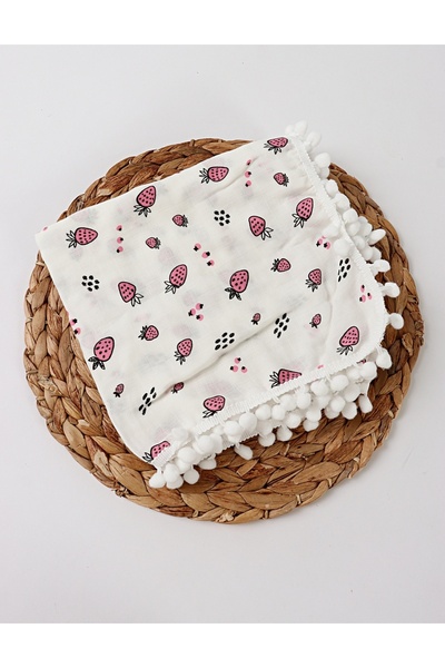 MiniKids Πάνα μουσελίνας, Φράουλα, λευκό-ροζ