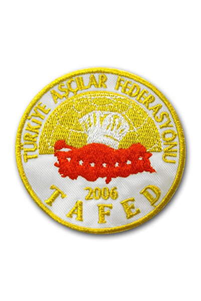 Üniformanya Stema Federației de Bucătarii din Turcia Tafed, fundal alb