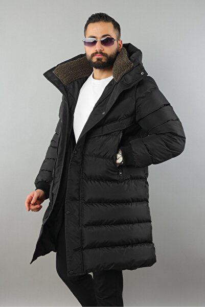 StarMis Men's Hooded Long Inflatable Coat