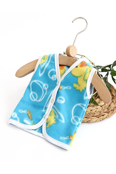 MiniKids Τυρκουάζ βρεφικό πολικό γιλέκο με πάπιες