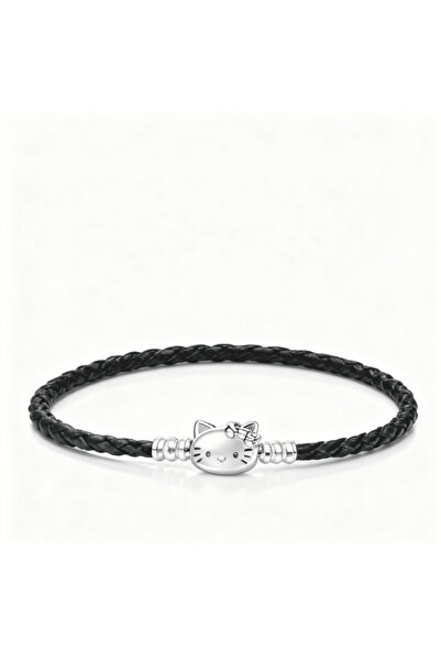 Belora Diora Black Braided Hello Kitty Bracelet 17cm