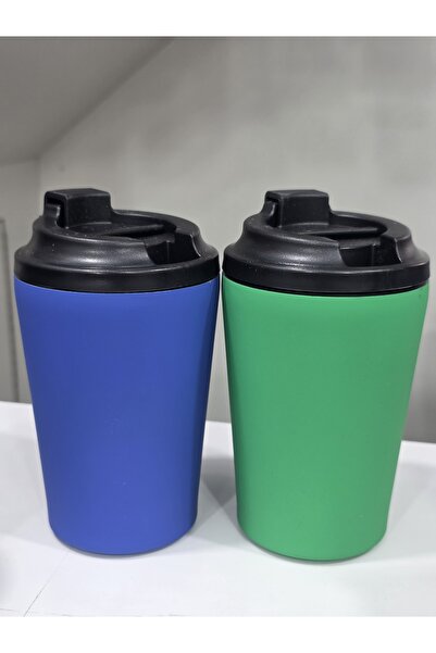 Generic كوب قهوة 1/2 متر 350 مل أزرق وأخضر 2 في 1