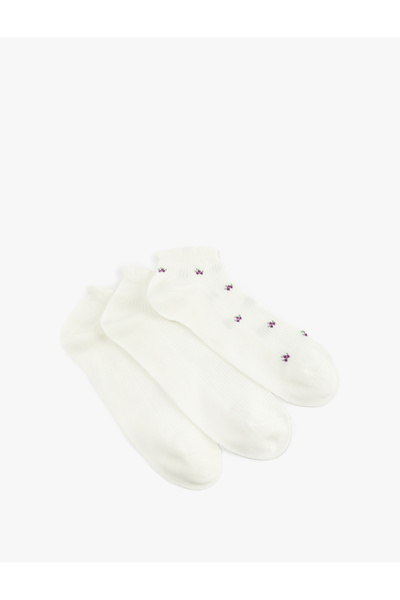 Koton Σετ με 3 βαμβακερές κάλτσες μποτάκια με σχέδιο φρούτων