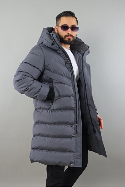 StarMis Men's Hooded Long Inflatable Coat