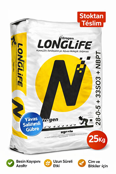 LONGLIFE Nitrogen Yavaş Salınımlı Akıllı Gübre 28-0-5+33SO3+NBPT - 1 KG