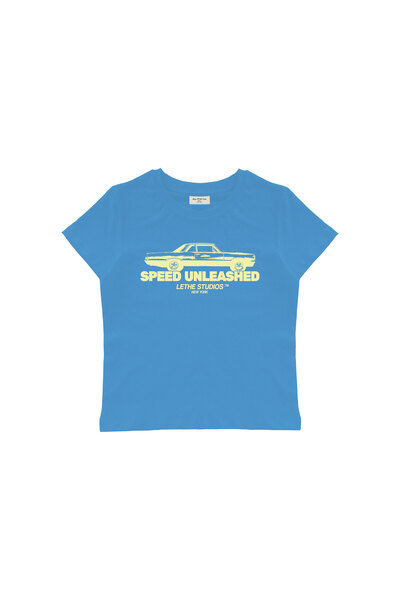 lethestudios تي شيرت قصير مطبوع عليه Speed Unleashed للأطفال