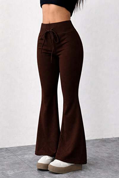 Tarz Cool Γυναικείο παντελόνι φόρμας με ψηλή μέση και φαρδιά μπατζάκια – Ύφασ...