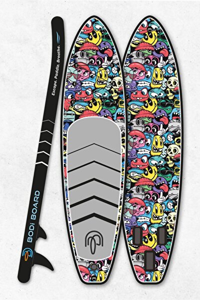 Bodi Board Paddle Board Sup Bodi Emoji Head Şişme Stand 350x84x15cm Full Set ...