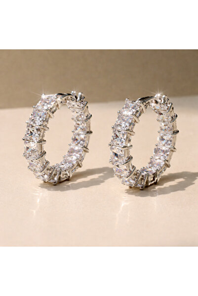 reyselstyle Zircon Stone Luxury Hoop Earrings