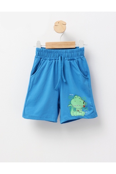 MiniKids Μπλε σορτς αγοριού με δεινόσαυρο για περιπέτεια