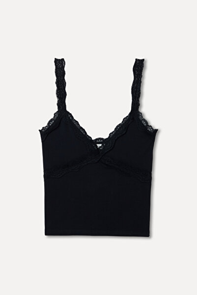 Mudo Lace Fitted Open Neck Tank Top