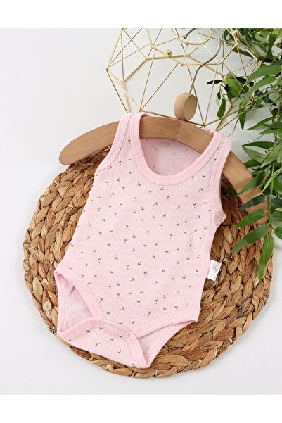 MiniKids Βρεφικό κορμάκι, Αμάνικο μπλουζάκι Ace Trase με ροζ χαμομήλι