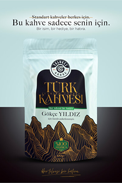 TELVECİ KAHVE Kişiye Özel İsim Baskılı Türk Kahvesi 100 gr – Sevdiklerinize Ö...
