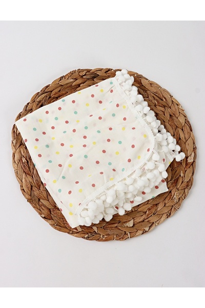 MiniKids Πάνα μουσελίνας, Πουά, λευκό-πολύχρωμο