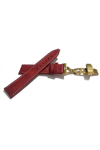 FADO Butterfly Clasp Suitable for Every Watch 20 mm Genuine Leather (481) Gol...