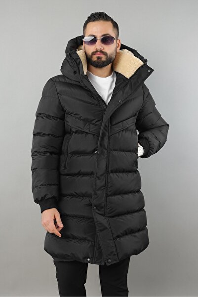 StarMis Men's Hooded Long Inflatable Coat