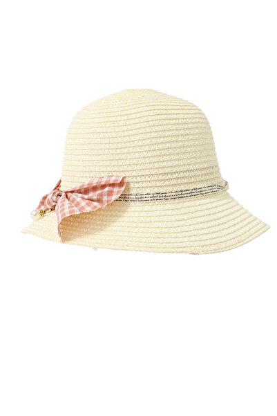 MiniKids Εκρού καπέλο με φιόγκο