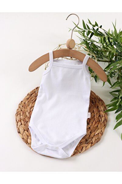 MiniKids Βρεφικό κορμάκι, τοπ χωρίς τιράντες, απλό λευκό