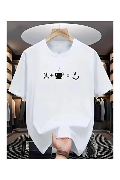 AEMİ Μπλουζάκι Unisex με στάμπα σε καφέ χρώμα και μεγάλη λαιμόκοψη