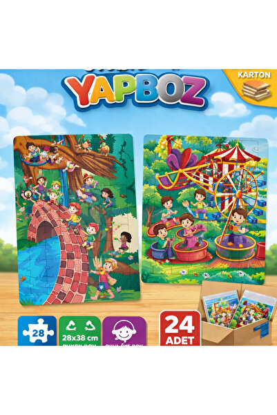 KAR TANESİ Anaokulu İlkokul İçin 24 ADET Büyük Boy Yapboz 28x38 Karne ve Doğu...