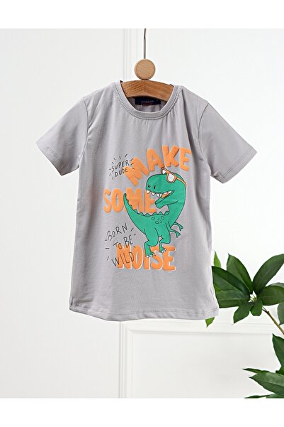 MiniKids Tricou Make Some Noise, model gri