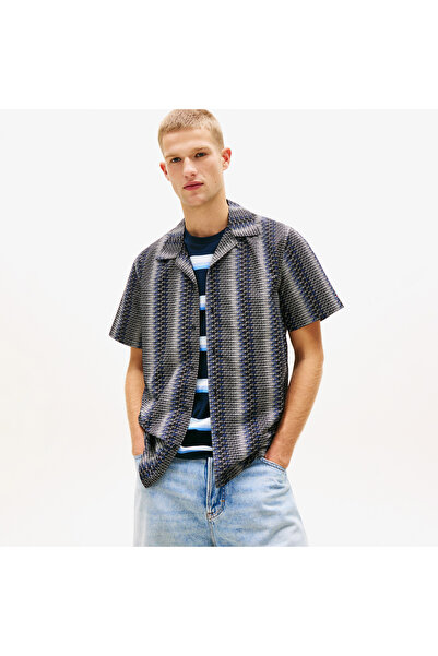 Tommy Hilfiger Regular Aop Camp Men's Black Shirt