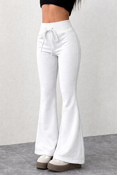 Tarz Cool Γυναικείο παντελόνι φόρμας με ψηλή μέση και φαρδιά μπατζάκια – Ύφασ...