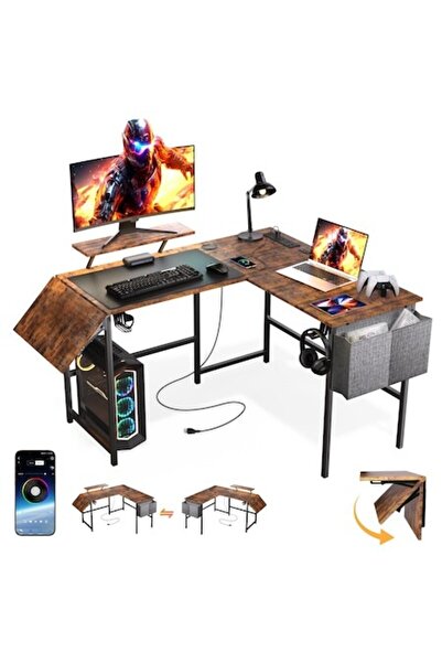 Dotail Γωνιακό γραφείο gaming με έξυπνο φωτισμό RGB LED