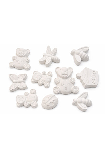 SHANTOU Set of Plaster Figurines for Painting - 9 Adorable Models