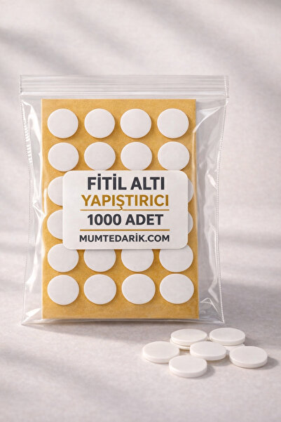 MUMTEDARİK Fitil Altı Yapıştırıcı 1000 Adet | Mum Fitili Sabitleyici | Çift T...