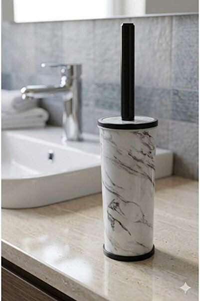 BySevil Πλαστική βούρτσα λεκάνης τουαλέτας - Βούρτσα WC με μαρμάρινο σχέδιο