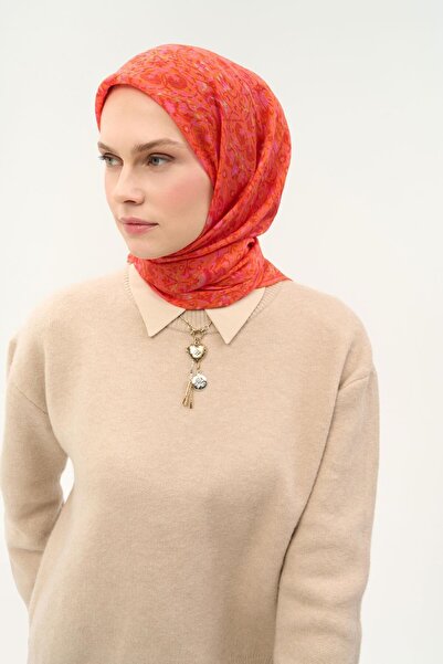 Silk Home Eșarfă Tencel Monare cu model Saray Bahar, roz somon, 90X90