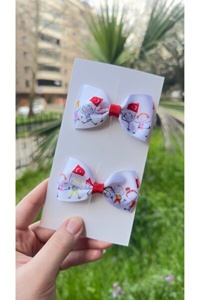 Toka Perisi Λευκή αγκράφα με κλιπ 2 τεμαχίων (4 εκ. μεταλλικό κούμπωμα)