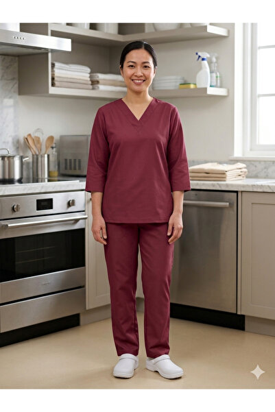 Sama barcelona زي خادمة/مربية بياقة V / زي خادمة منزلية / زي مربية أطفال / بل...