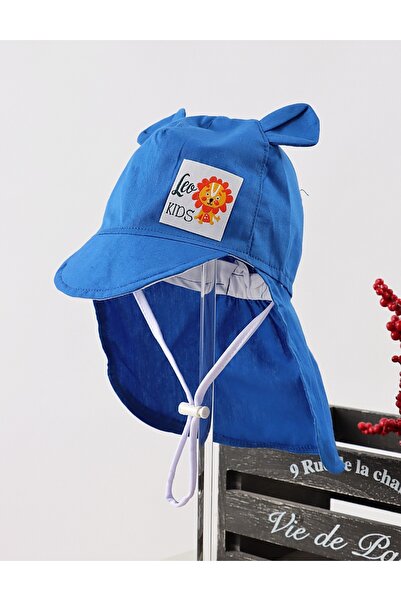 MiniKids Καπέλο με προστασία λαιμού, Λιοντάρι, μπλε