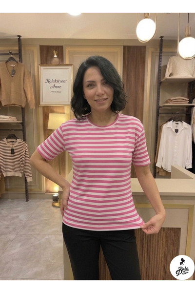 Bala Giyim Ριγέ κοντομάνικη μπλούζα μαμάς