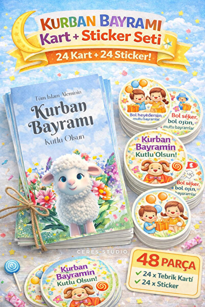 Ceres Studio Kurban Bayramı Kart + Sticker Seti 3 (48 Parça)