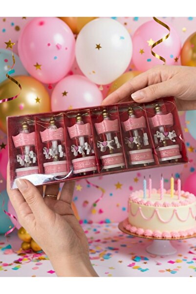Bellezza Concept Pink Minimal Atlı Karınca Süs Seti 6’lı - Kız Çocuk Doğum Günü Hediyelik, Parti ve Masa Dekoru