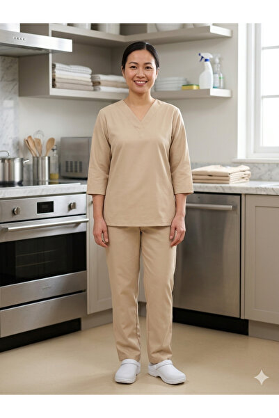 Sama barcelona زي خادمة/مربية بياقة V / زي خادمة منزلية / زي مربية أطفال / بل...