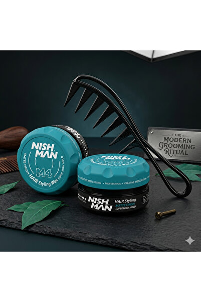 NISHMAN M4 SAÇ ŞEKİLLENDİRİCİ MAT WAX 100 ML /+ ŞEKİLLENDİRİCİ TRAK / 400 ML ...