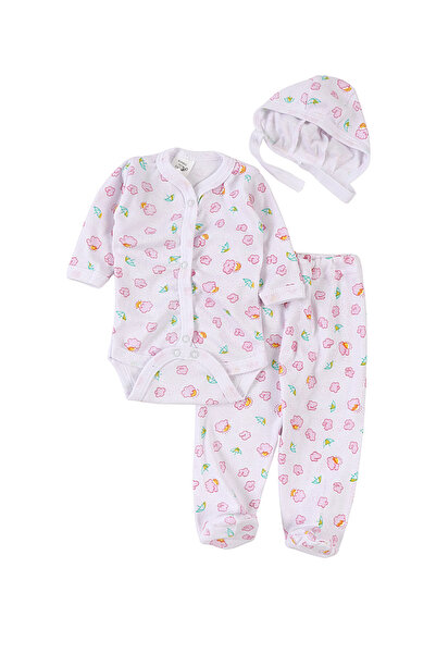 MiniKids Βρεφικό σετ κρίκετ Σύννεφα, λευκό-ροζ