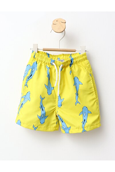 MiniKids Κίτρινο-μπλε ποδιά μπάνιου με σχέδια