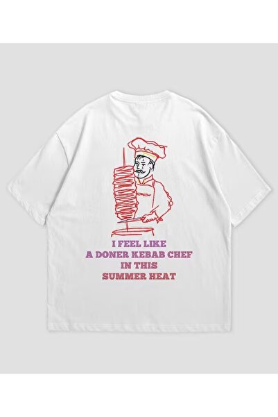 AEMİ Μπλουζάκι Unisex Döner Kebab Oversize με λαιμόκοψη ποδηλάτου