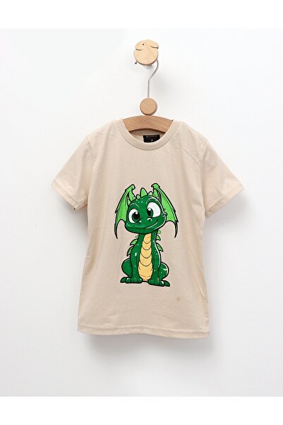 MiniKids Μπλουζάκι Σεληνιακός Δράκος, μπεζ μοντέλο