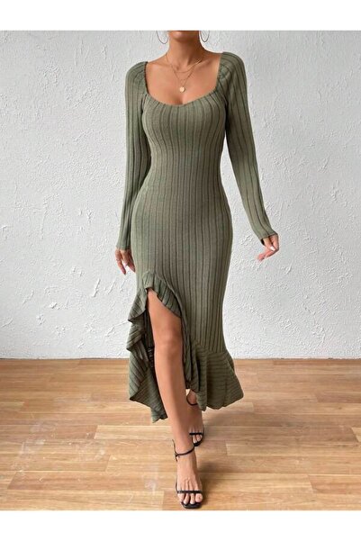 Iuliashop Rochie midi Sapina Khaki - S
