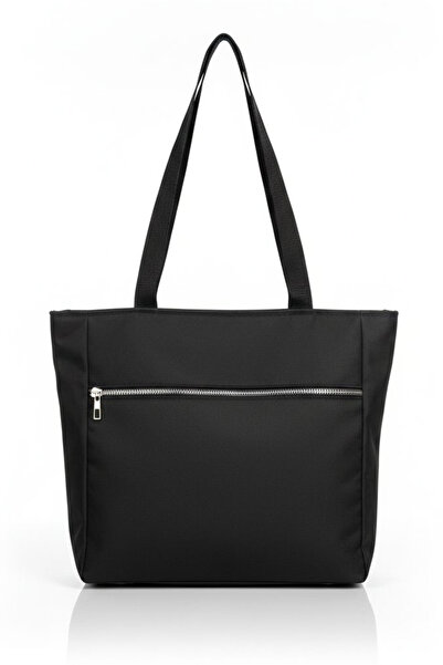 TOFİSA Women's Black Zipper Detailed Shoulder Bag - 28251-Black