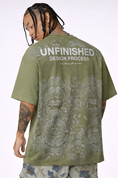 Tarz Cool Ανδρικό μπλουζάκι Oversize με στάμπα Never Stop Trying, χαλαρή εφαρ...