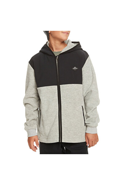 Quiksilver TAPED OFF K Φούτερ με κουκούλα με φερμουάρ, ανοιχτό γκρι μελανζέ, ...