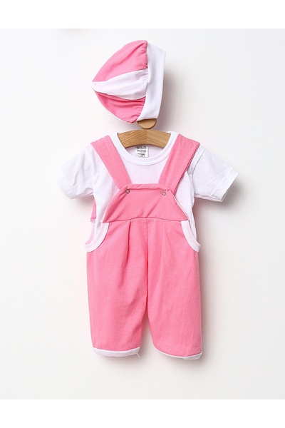 MiniKids Βρεφικό σετ 3 τεμαχίων, λευκό-ροζ σχέδιο